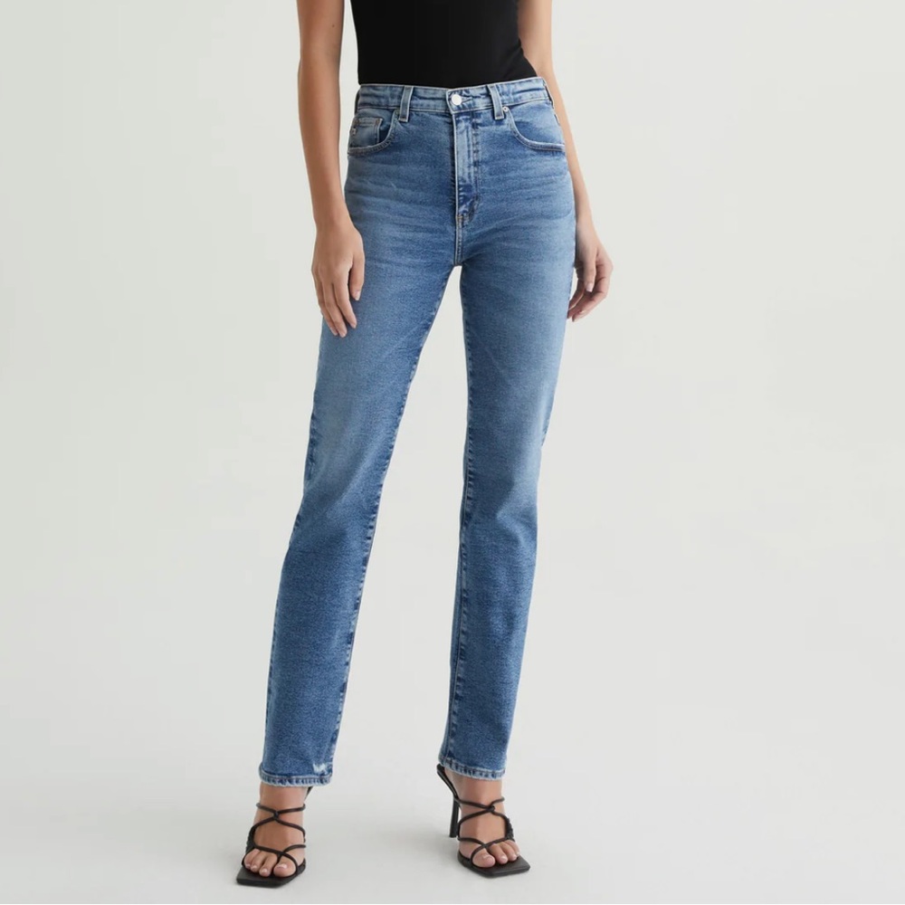 AG DENIM: ALEXXIS CROP High-Rise vintage straights